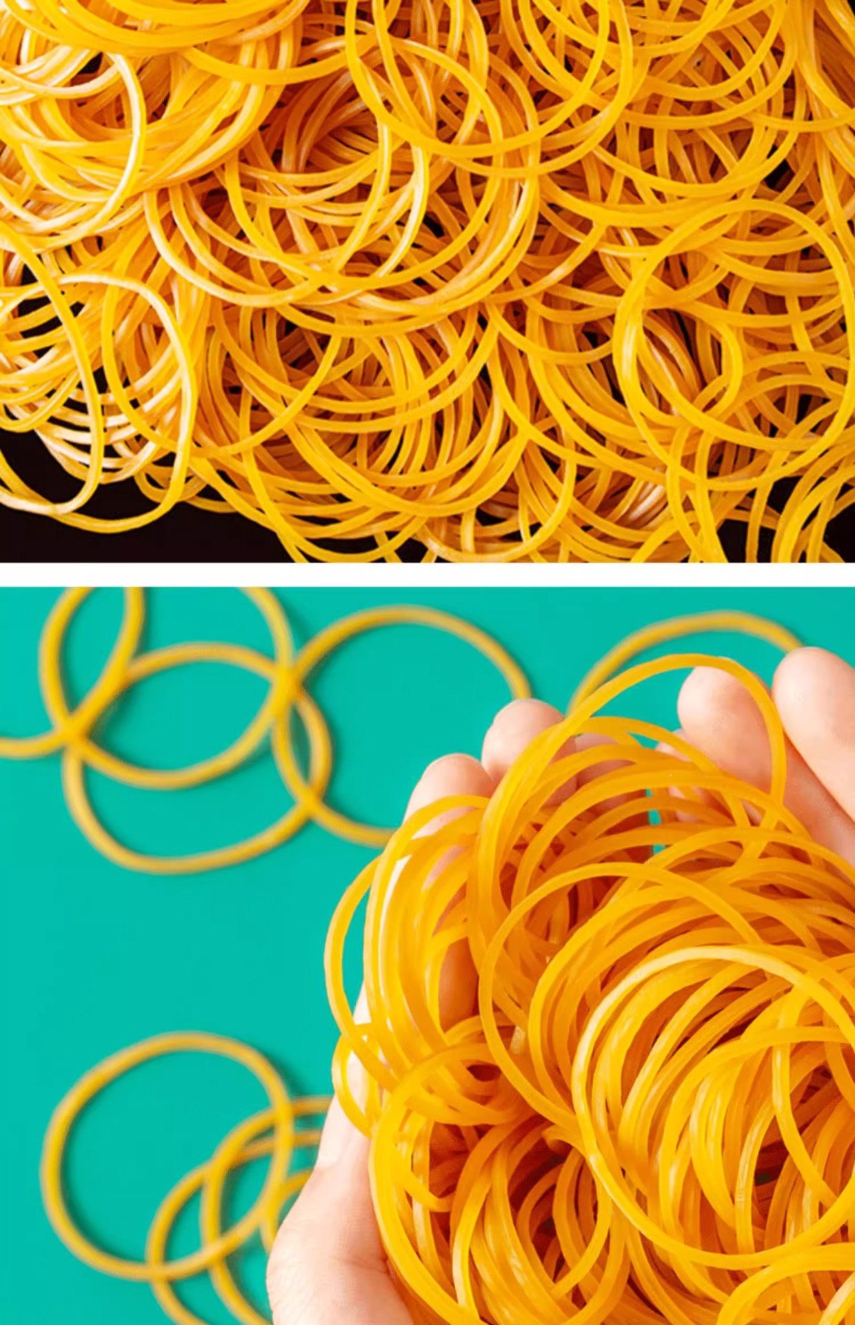 High-elasticity, durable rubber bands, yellow cowhide rubber bands, high-temperature resistant rubber rings for hair perming, industrial rubber bands.