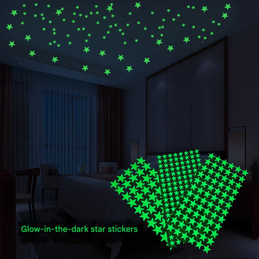 Glow-in-the-dark star wall stickers for living room and bedroom light switches; children's polka dot and heart DIY creative glow-in-the-dark stickers.