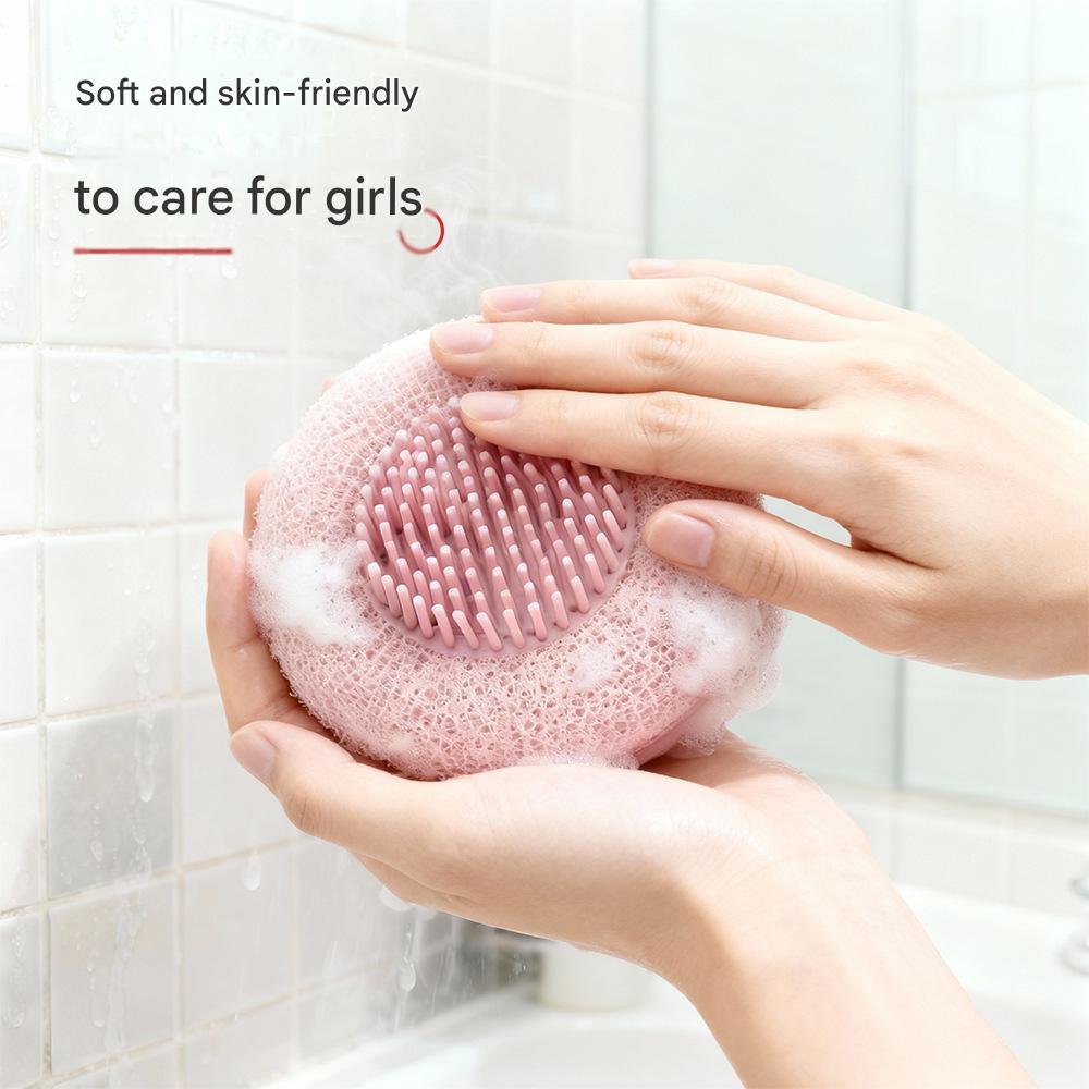 New bath ball with suction cup, exfoliating and foaming, soft and non-spoiling, hanging bath towel.