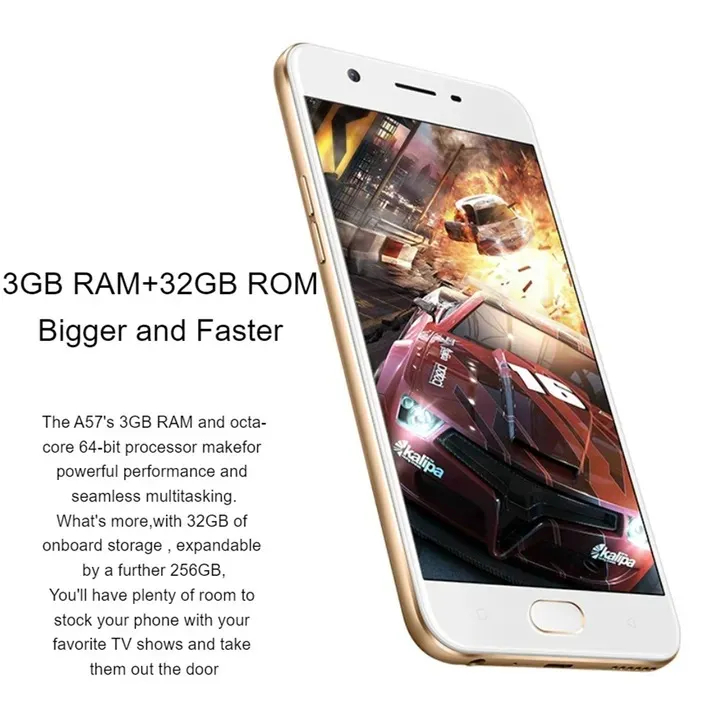 Refurbished OPPO A57 3GB RAM 32GB ROM Storage 5" Screen 2630 mAh Dual SIM 5MP+8MP Android Smartphones/ Mobile Phones