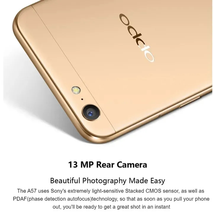 Refurbished OPPO A57 3GB RAM 32GB ROM Storage 5" Screen 2630 mAh Dual SIM 5MP+8MP Android Smartphones/ Mobile Phones