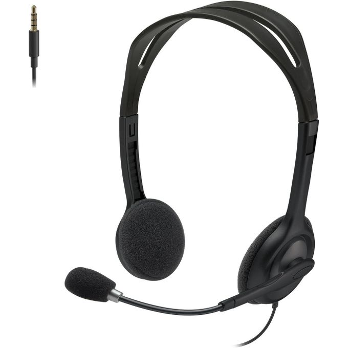 Logitech Stereo Headset H111 + USB Type-A Interface Noise-Cancelling Microphone