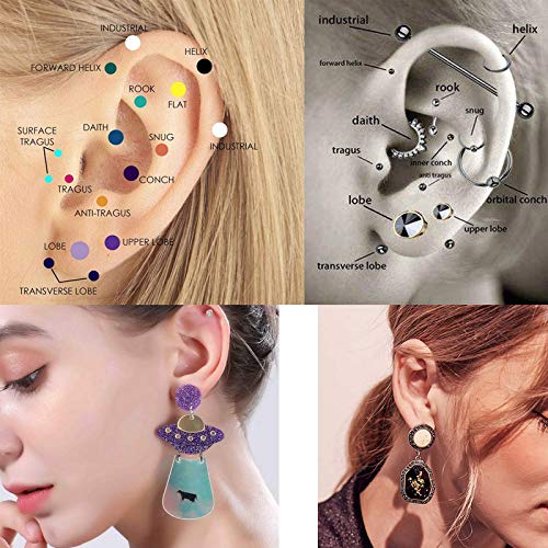 Latest Safety Professional Ear Piercing Gun Tool Set with Earrings Plugs Studs Ear Nose Lips Body Piercing Machine Fashion Metal Piercing Gun Body Jewellery Gifts  Reusable Tools Beauty Kit Set