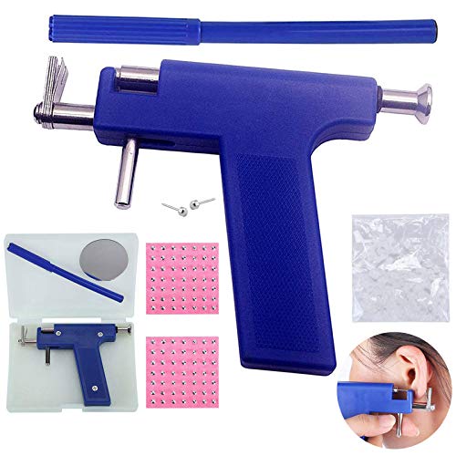 Latest Safety Professional Ear Piercing Gun Tool Set with Earrings Plugs Studs Ear Nose Lips Body Piercing Machine Fashion Metal Piercing Gun Body Jewellery Gifts  Reusable Tools Beauty Kit Set