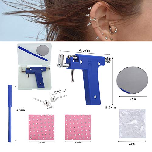 Latest Safety Professional Ear Piercing Gun Tool Set with Earrings Plugs Studs Ear Nose Lips Body Piercing Machine Fashion Metal Piercing Gun Body Jewellery Gifts  Reusable Tools Beauty Kit Set