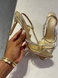GlamStep Gold Strappy High‑Heeled Sandals