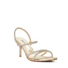 GlamStep Gold Strappy High‑Heeled Sandals