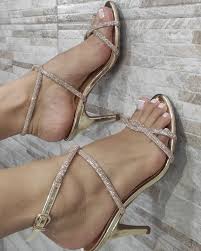 GlamStep Gold Strappy High‑Heeled Sandals