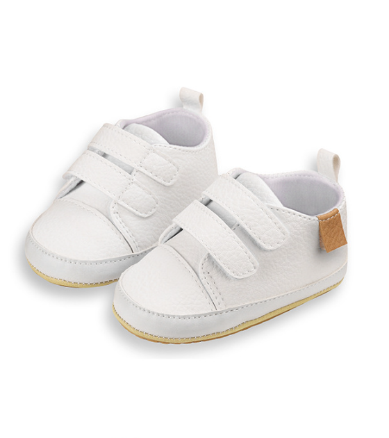 Meckior Baby Boys Girls Shoes Classic Unisex PU Leather Toddler Rubber Sole Anti-slip First Walkers Infant Moccasins Baby Shoes