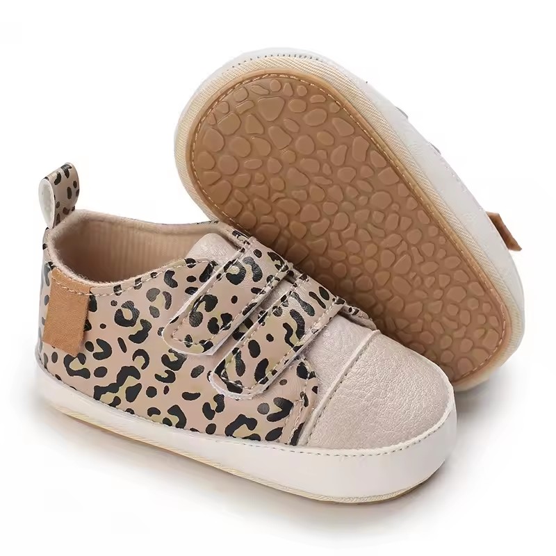Meckior Baby Boys Girls Shoes Classic Unisex PU Leather Toddler Rubber Sole Anti-slip First Walkers Infant Moccasins Baby Shoes