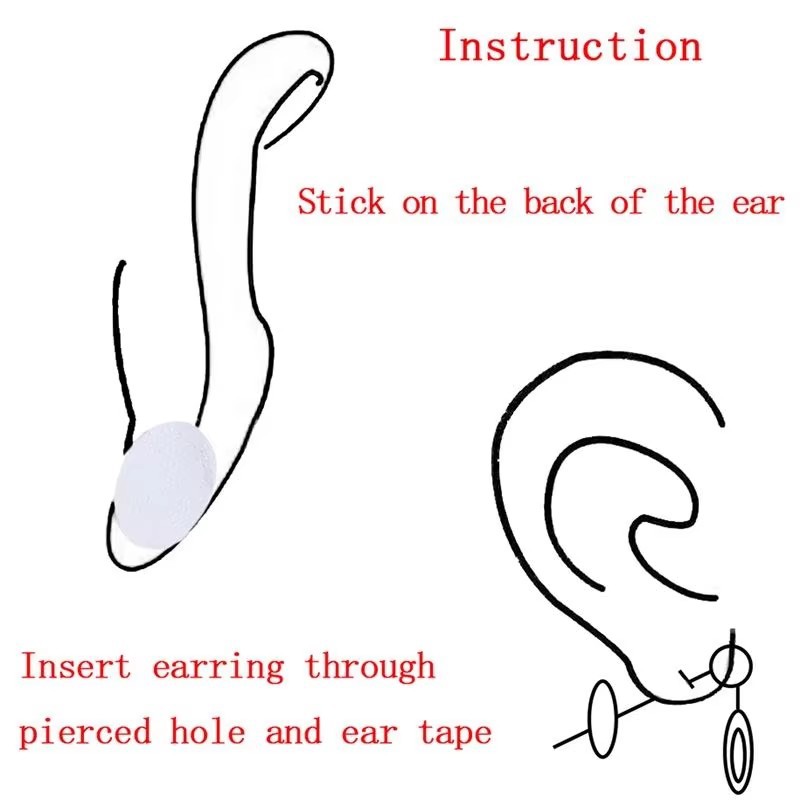 100Pcs Clear Invisible Earlobes Protective Stickers For Stretched Ear Lobes And Relieve Strain From Heavy Earrings