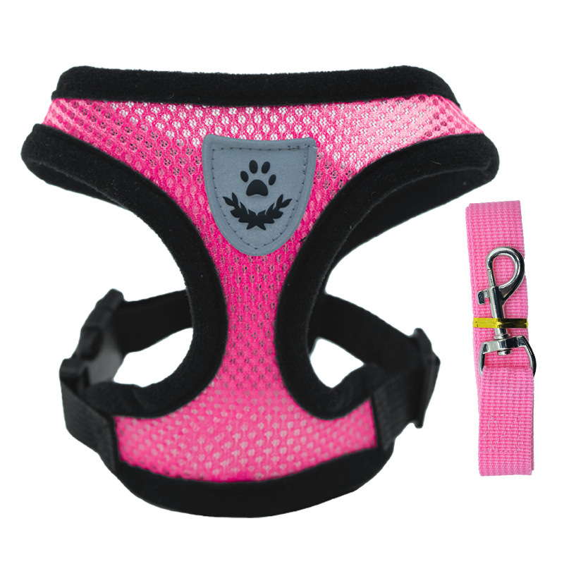 1PC Summer small dog pet chest and back breathable dog chest and back suit cat outdoor traction rope child collar