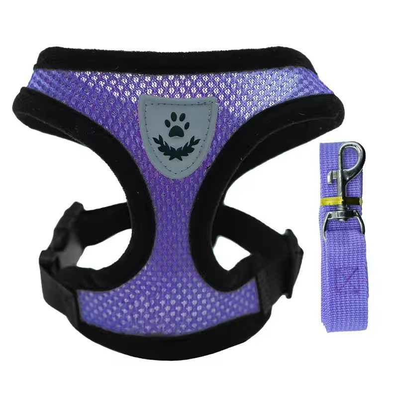 1PC Summer small dog pet chest and back breathable dog chest and back suit cat outdoor traction rope child collar