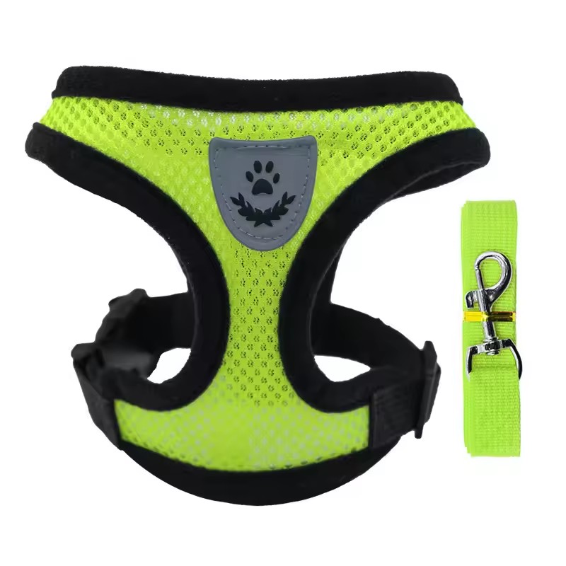 1PC Summer small dog pet chest and back breathable dog chest and back suit cat outdoor traction rope child collar