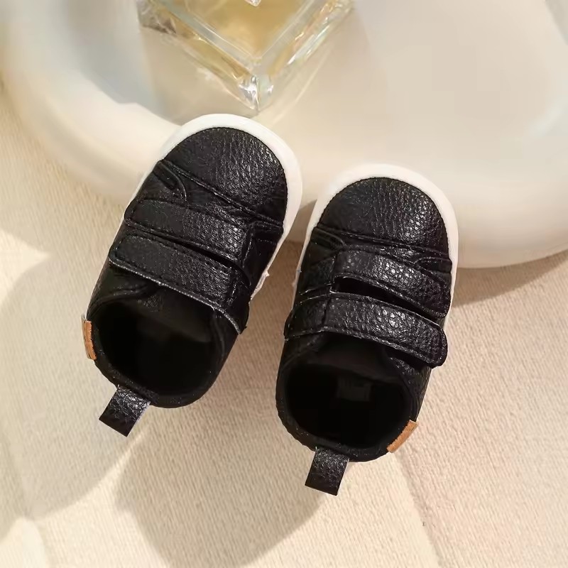 Meckior Baby Boys Girls Shoes Classic Unisex PU Leather Toddler Rubber Sole Anti-slip First Walkers Infant Moccasins Baby Shoes