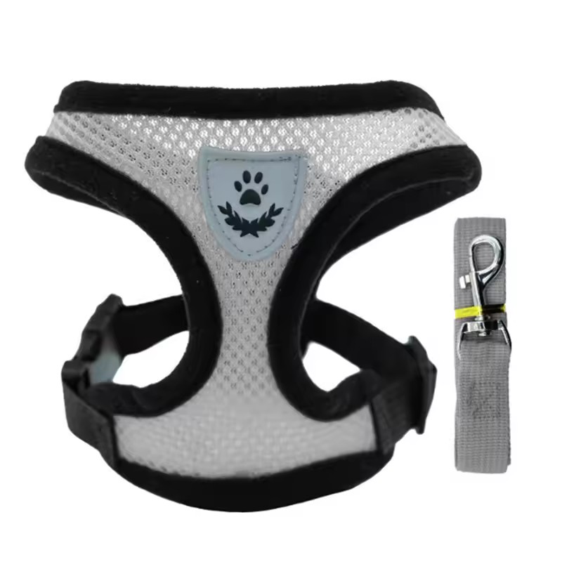 1PC Summer small dog pet chest and back breathable dog chest and back suit cat outdoor traction rope child collar
