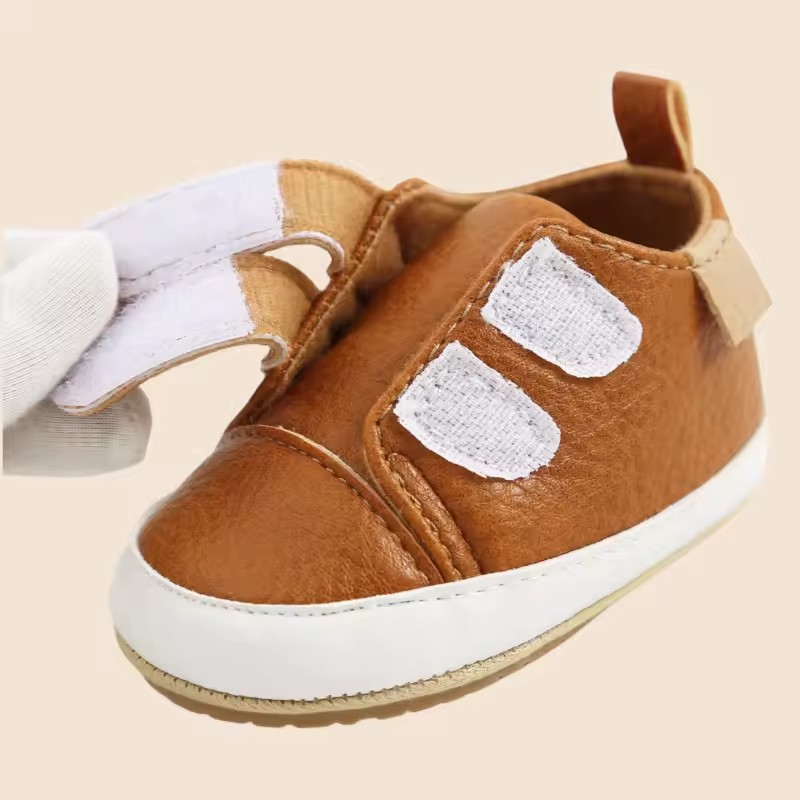 Meckior Baby Boys Girls Shoes Classic Unisex PU Leather Toddler Rubber Sole Anti-slip First Walkers Infant Moccasins Baby Shoes