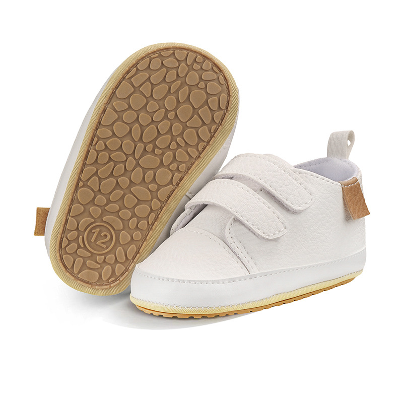 Meckior Baby Boys Girls Shoes Classic Unisex PU Leather Toddler Rubber Sole Anti-slip First Walkers Infant Moccasins Baby Shoes