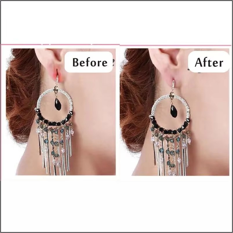 100Pcs Clear Invisible Earlobes Protective Stickers For Stretched Ear Lobes And Relieve Strain From Heavy Earrings