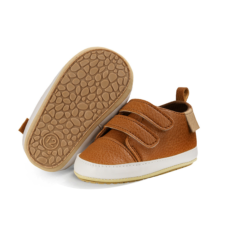 Meckior Baby Boys Girls Shoes Classic Unisex PU Leather Toddler Rubber Sole Anti-slip First Walkers Infant Moccasins Baby Shoes