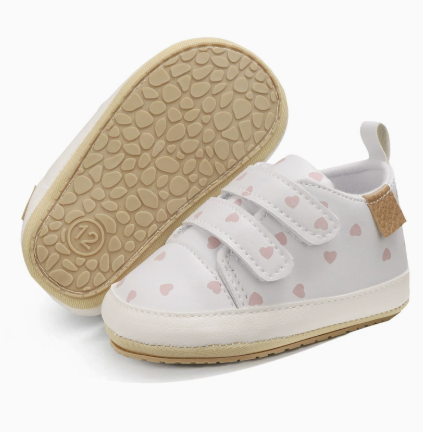 Meckior Baby Boys Girls Shoes Classic Unisex PU Leather Toddler Rubber Sole Anti-slip First Walkers Infant Moccasins Baby Shoes