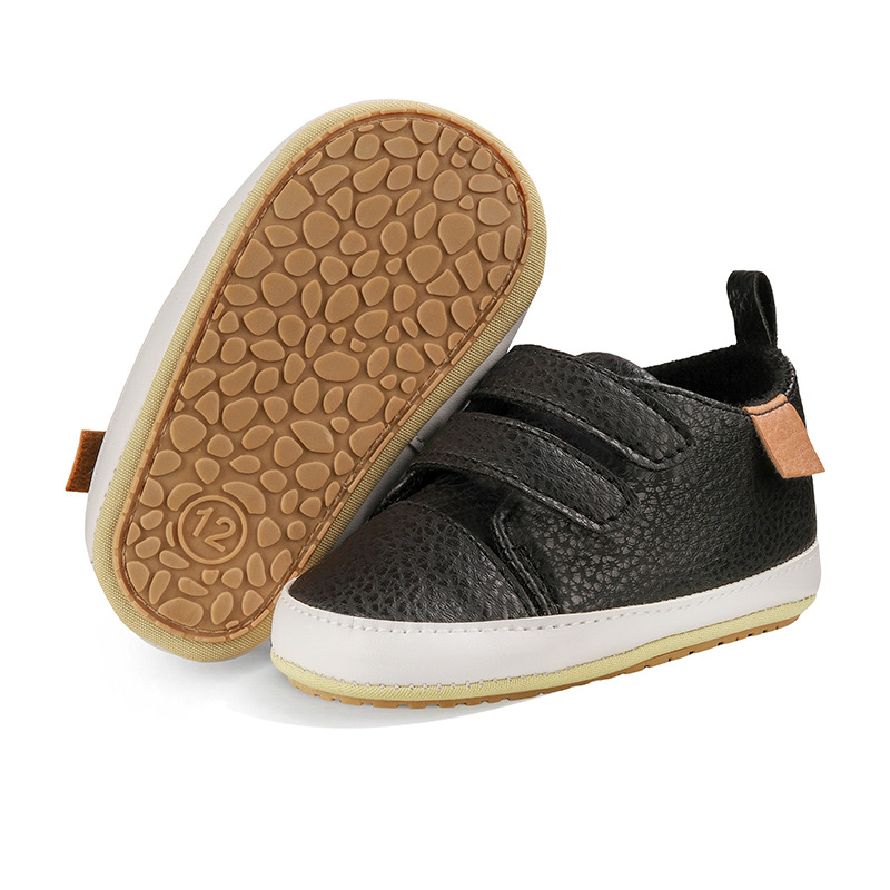 Meckior Baby Boys Girls Shoes Classic Unisex PU Leather Toddler Rubber Sole Anti-slip First Walkers Infant Moccasins Baby Shoes