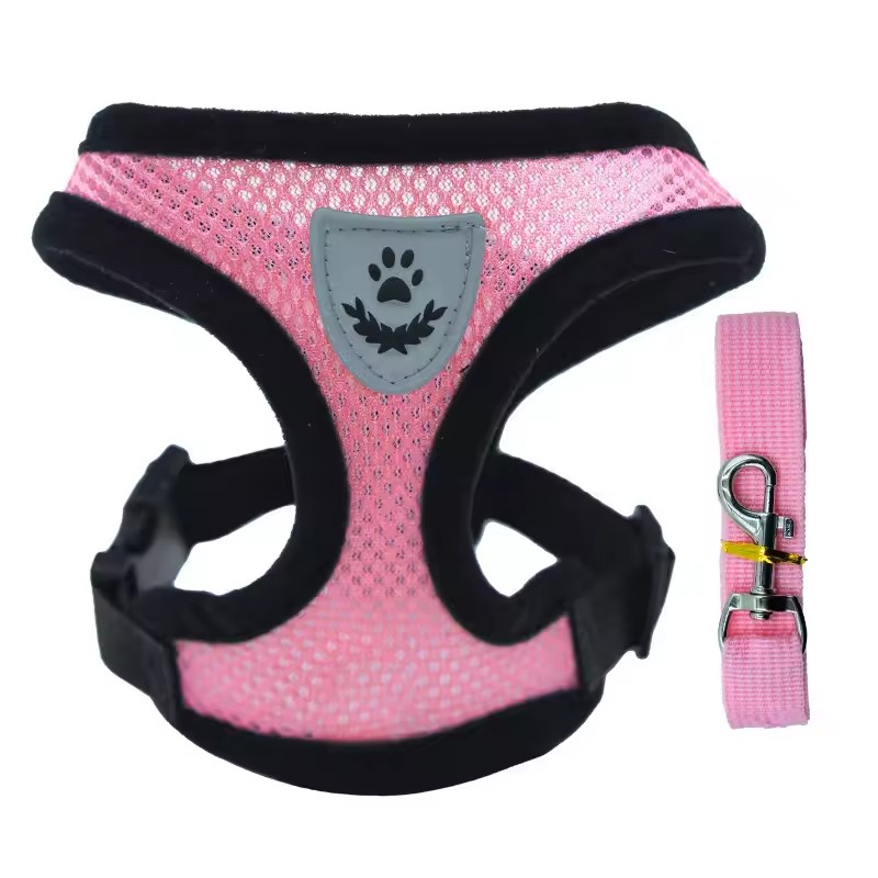 1PC Summer small dog pet chest and back breathable dog chest and back suit cat outdoor traction rope child collar