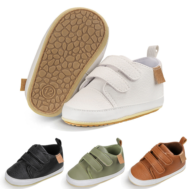 Meckior Baby Boys Girls Shoes Classic Unisex PU Leather Toddler Rubber Sole Anti-slip First Walkers Infant Moccasins Baby Shoes