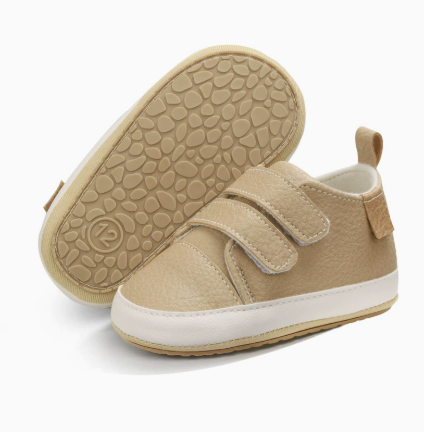 Meckior Baby Boys Girls Shoes Classic Unisex PU Leather Toddler Rubber Sole Anti-slip First Walkers Infant Moccasins Baby Shoes