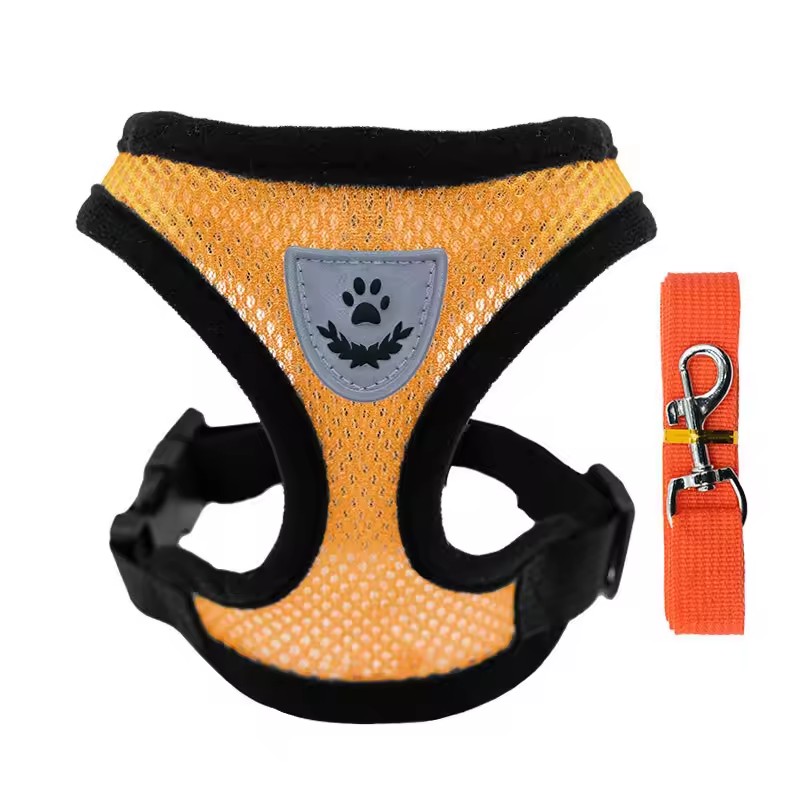 1PC Summer small dog pet chest and back breathable dog chest and back suit cat outdoor traction rope child collar