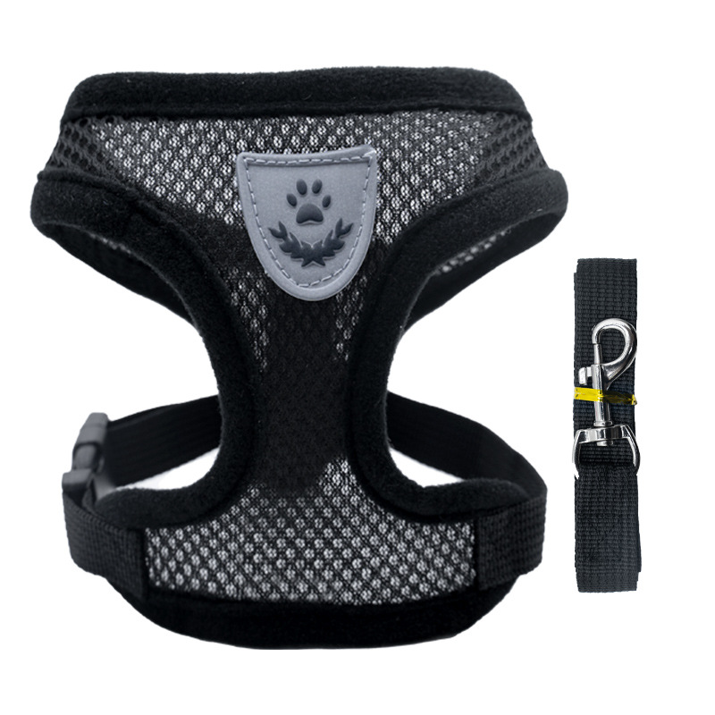 1PC Summer small dog pet chest and back breathable dog chest and back suit cat outdoor traction rope child collar
