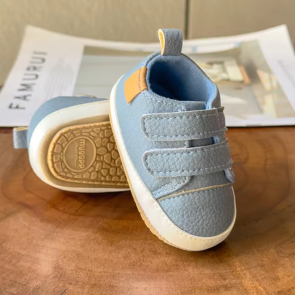Meckior Baby Boys Girls Shoes Classic Unisex PU Leather Toddler Rubber Sole Anti-slip First Walkers Infant Moccasins Baby Shoes