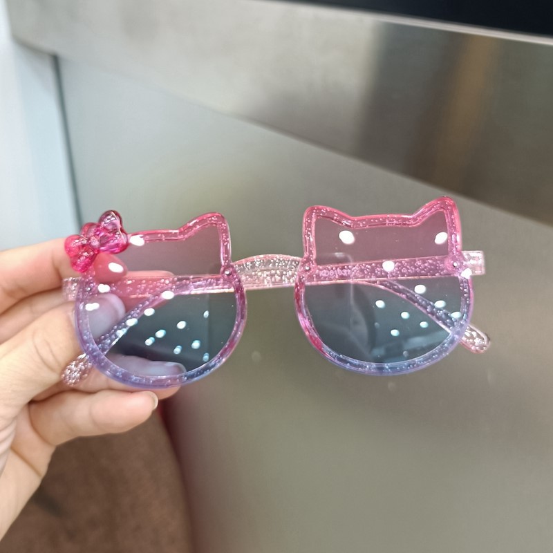 Kids Summer Cute Kitten Sunglasses Arched Acrylic Outdoor Sunscreen Baby Sunglasses Girls Classic Kids Boys Glasses FZ-449