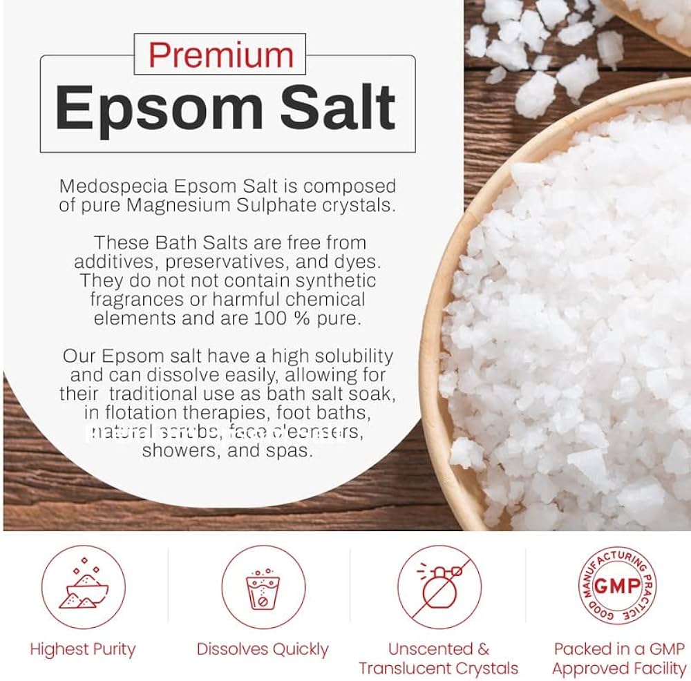 Epsom salt is a mineral compound known as magnesium sulfate . It is a popular home remedy for soothing sore muscles, reducing stress, and improving plant health also help ease cramps and inflammation.