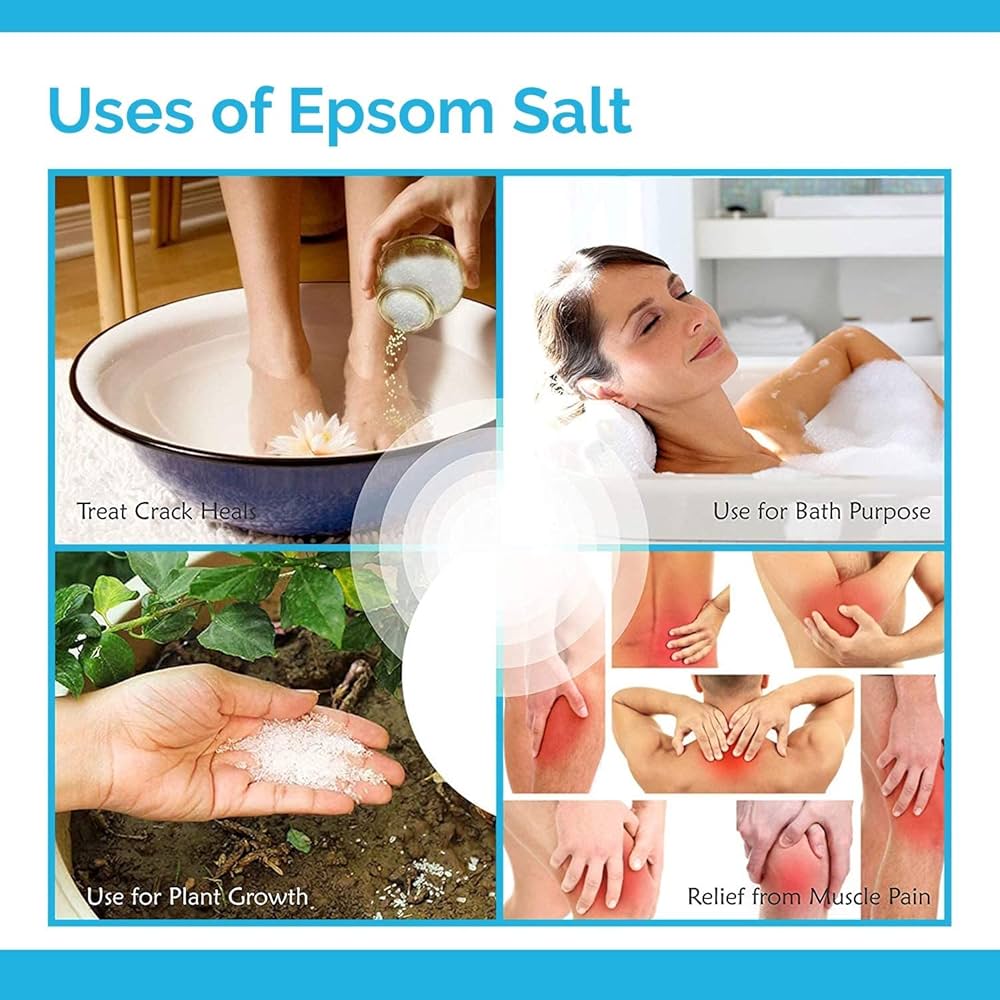 Epsom salt is a mineral compound known as magnesium sulfate . It is a popular home remedy for soothing sore muscles, reducing stress, and improving plant health also help ease cramps and inflammation.