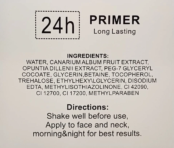Kiss Beauty 24H Time To Primer Extend Your Make Up Moisturizing Vitamin E Paraben and Fragrance Free Help Makeup Stay On Longer Skin Nourishing Primer
