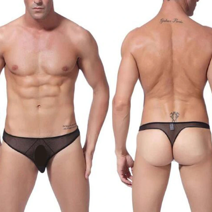 Men 3 Colors Pack Ice Silky Underwear Breathable Sexy See Through Comfortable Brief Thong Valentine Gift for Boyfriend Husband