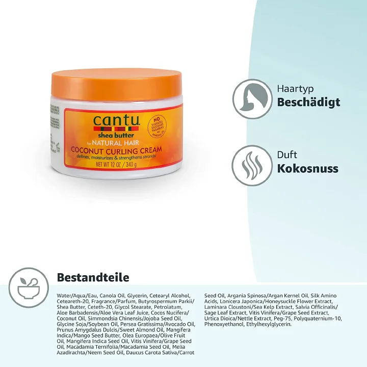 Cantu Shea Butter Coconut Curling Cream 340g