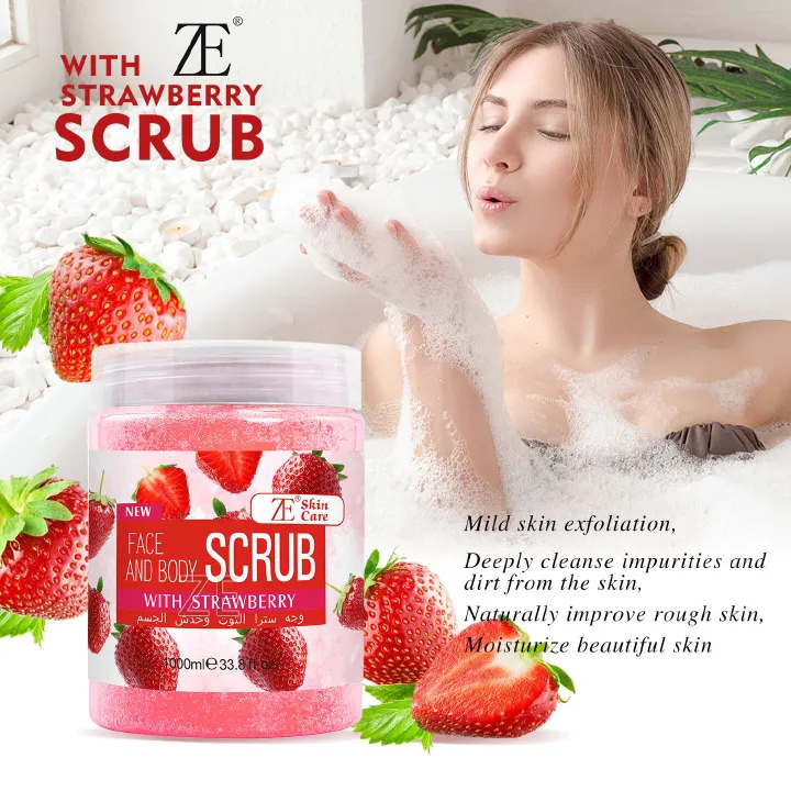 ZE Skin Care Strawberry Face & Body Scrub 1000ml