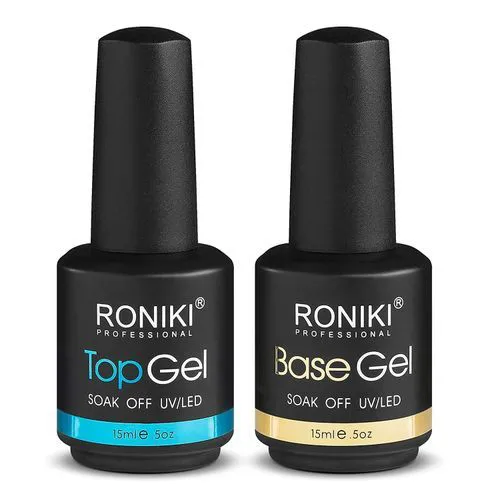 Roniki Soak Off Gel Nail Polish Top Coat & Base Coat-