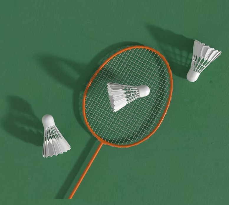 Badminton racket with two shuttles Perfectly suitable for beginner playing in the attacking style