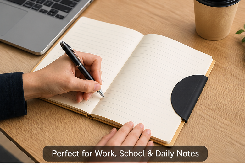 A5 Eco-friendly Black Bamboo Notebook Diary - 2026