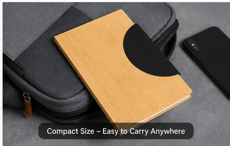 A5 Eco-friendly Black Bamboo Notebook Diary - 2026