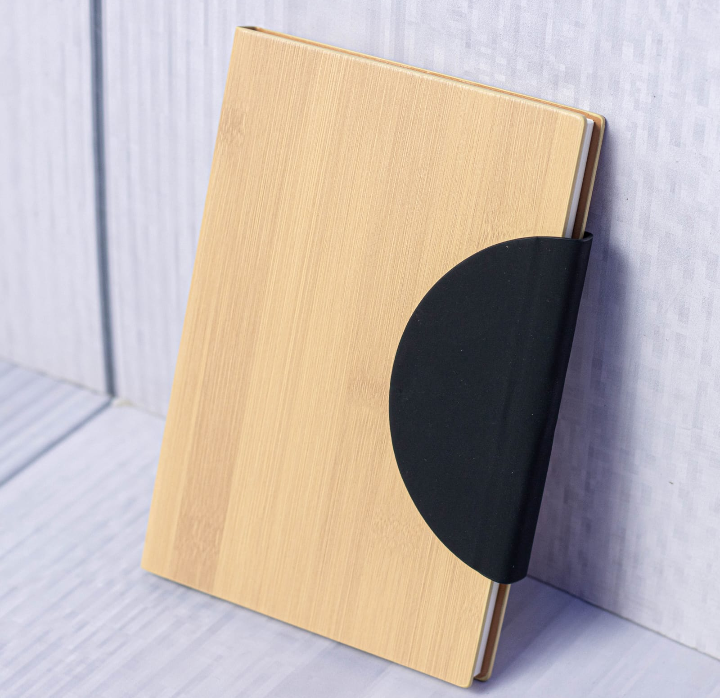 A5 Eco-friendly Black Bamboo Notebook Diary - 2026