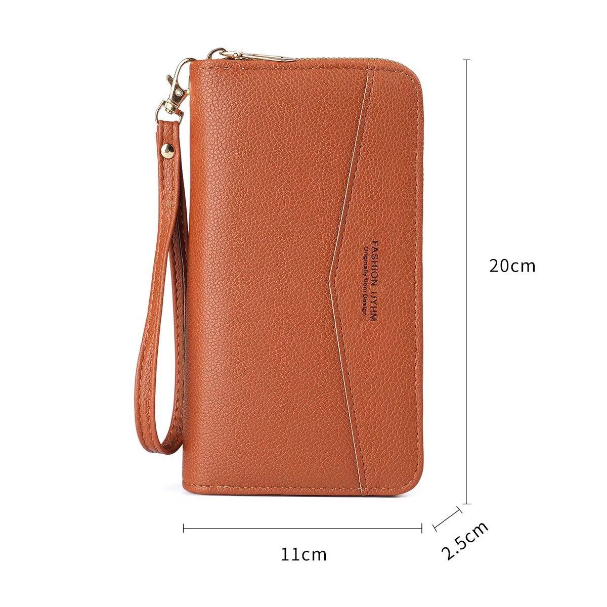 Women Wallet PU Leather Purse Female Long Wallet Women's High-End Portable Wallet Long Style Zipper Coin Purse Simple Lychee Texture PU Clutch Bag Daily Use Travel Party