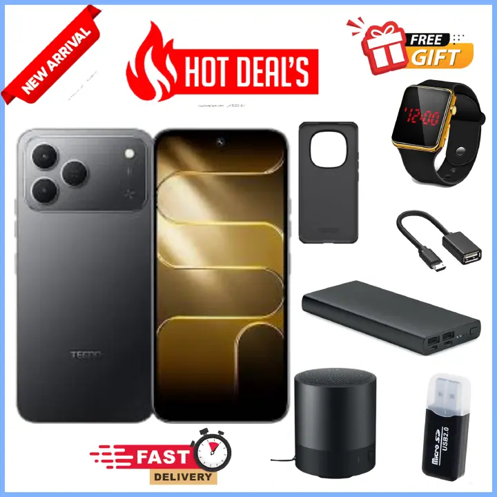 NEW ARRIVAL DEALS!!!Tecno Spark 50 128GB/256GB + UpTo 8GB/16GB EXTENDED  6.67''  Camera 50MP Main Camera 45W Super Charging 5200mAh smartphone.+FREEBIES
