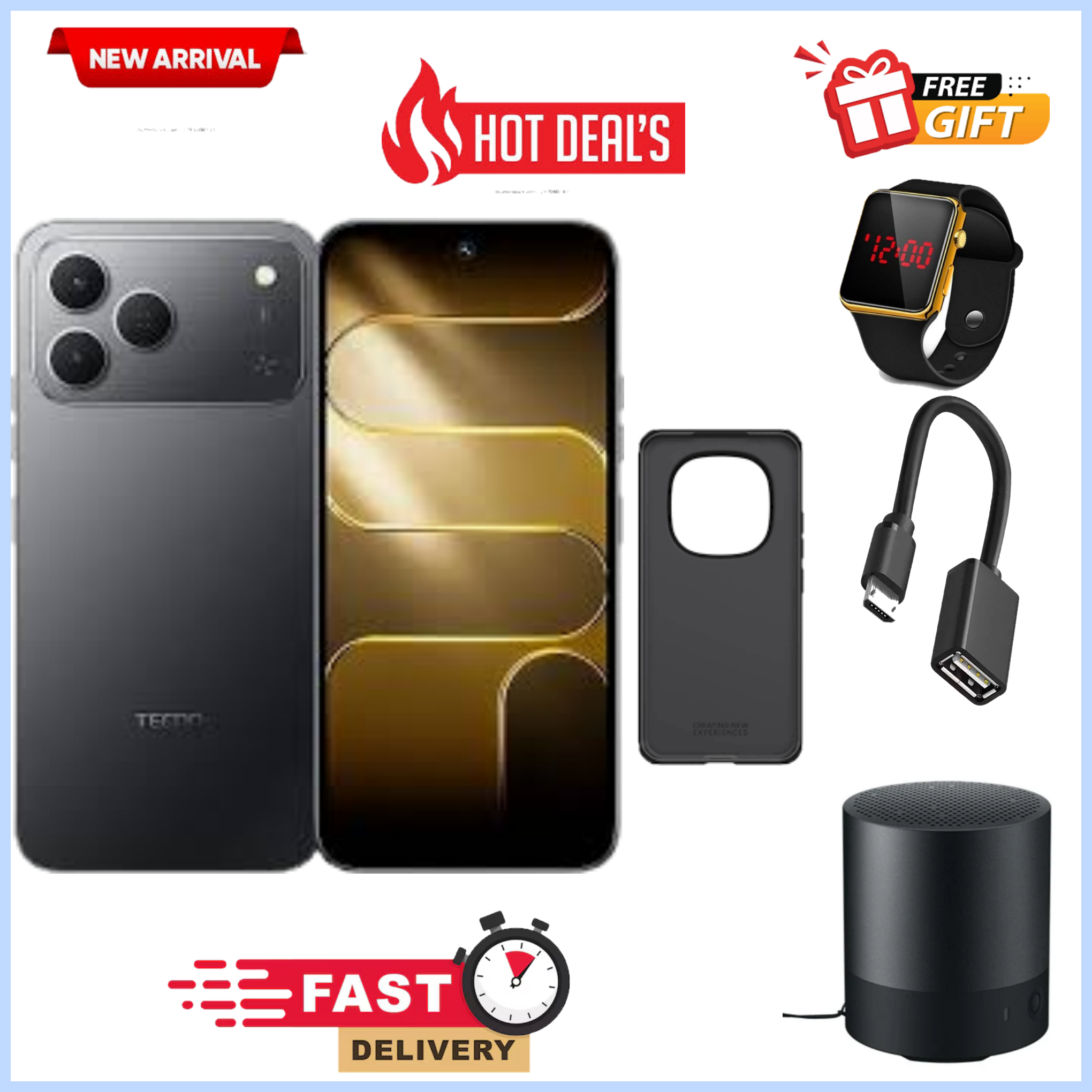 NEW ARRIVAL DEALS!!!Tecno Spark 50 128GB/256GB + UpTo 8GB/16GB EXTENDED  6.67''  Camera 50MP Main Camera 45W Super Charging 5200mAh smartphone.+FREEBIES
