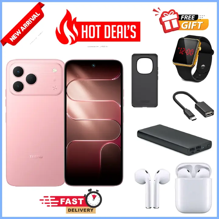 NEW ARRIVAL DEAL!!Tecno Spark 50 128GB/256GB + UpTo 8GB/16GB EXTENDED  6.67''  Camera 50MP Main Camera 45W Super Charging 5200mAh smartphone.+FREE GIFTS