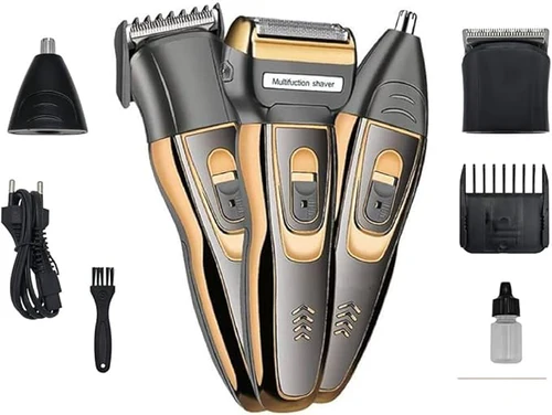 DISCOUNT DEALS!! GEEMY GM-595 3-in-1 SET:| Rechargeable Shaver, Hair Clipper & Nose Trimmer | 40-min Working Time | High Precision Blades | Low Noise | Washable Head | Anti-Slip Design | Shavers