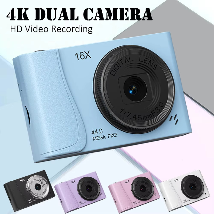 Retro CCD 24 Million Pixels Camcorder 4K Digital Camera 16x Zoom Compact Cameras Auto Focus for Adult Beginners Kids Photograph